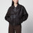 Blouson oversize in pelle di agnello marrone