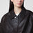 Blouson oversize in pelle di agnello marrone