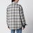 Giacca camicia in flanella trapuntata a quadri color kaki