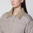 Beige gefütterte Flight Jacke mit Kunstpelzkragen