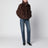 Kurze braune Faux Fur Jacke