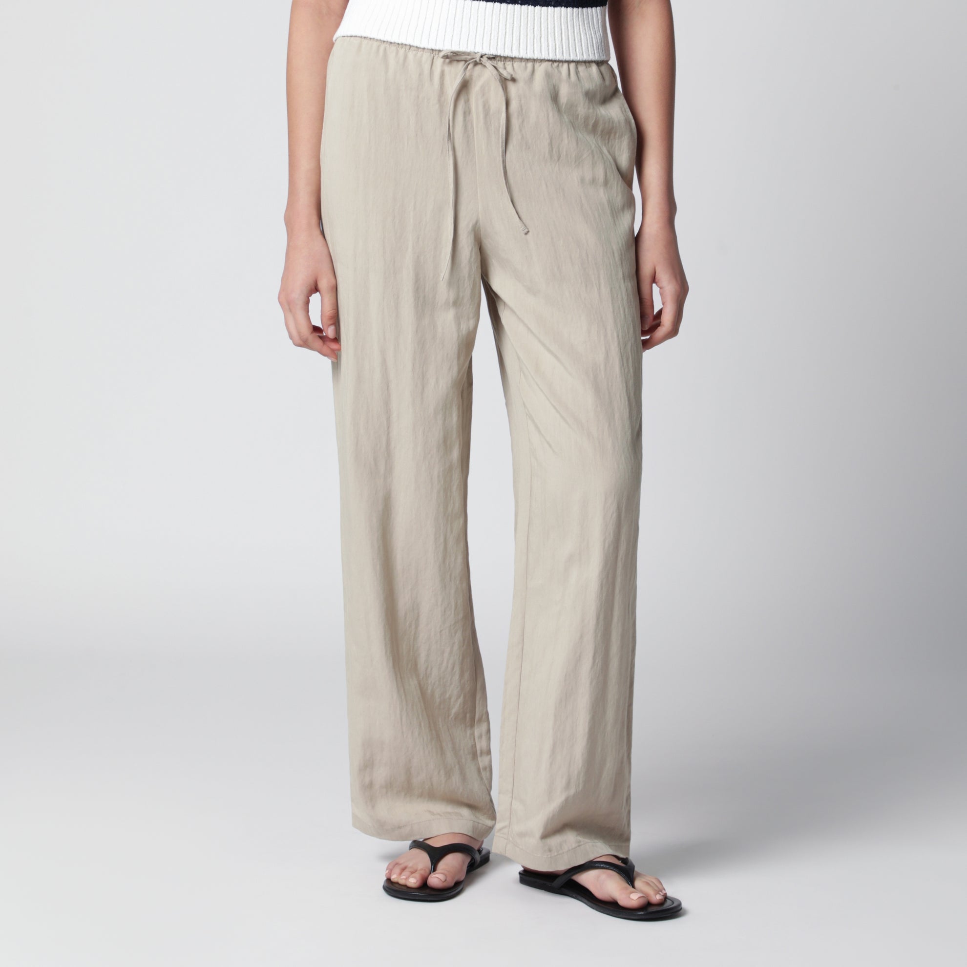 Pantalone beige in rayon