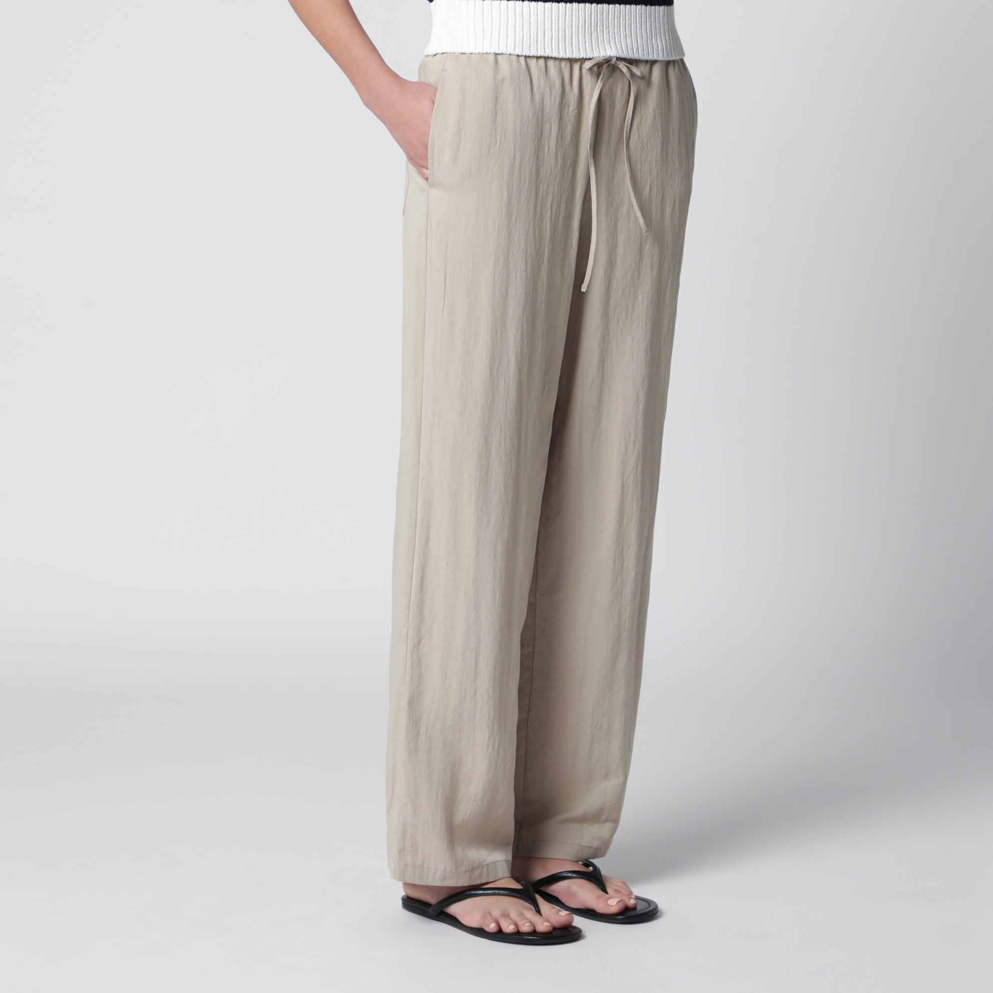 Pantalone beige in rayon