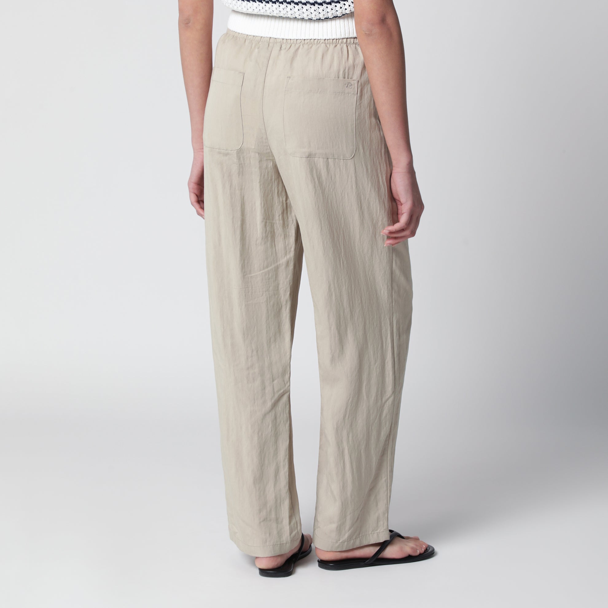 Pantalone beige in rayon