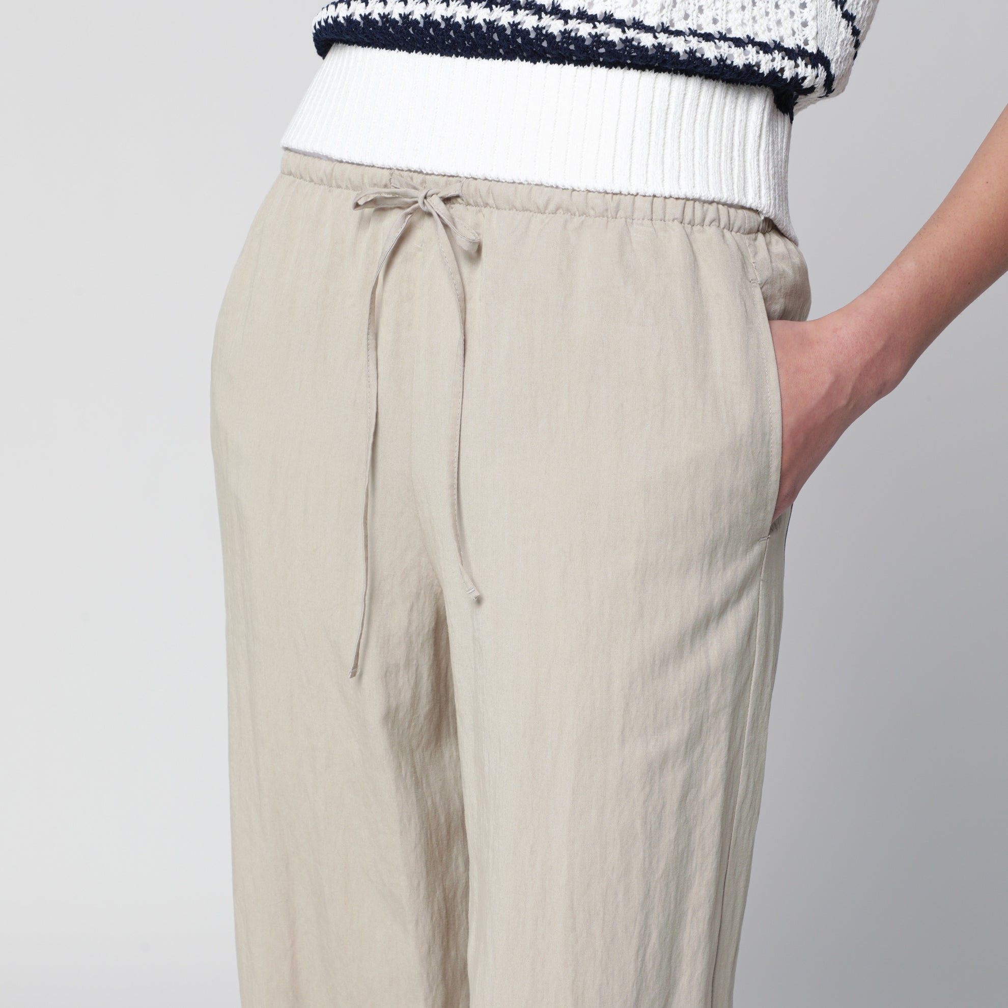 Pantalone beige in rayon