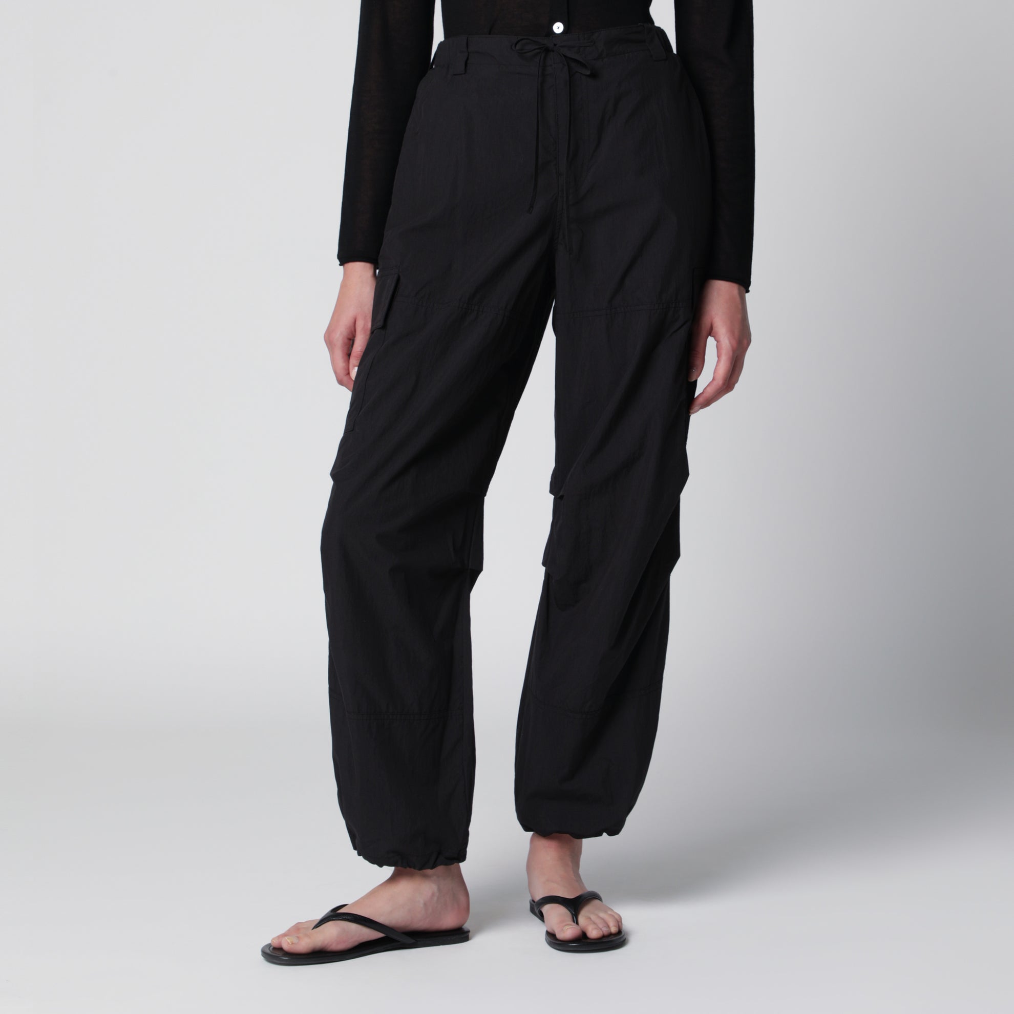Black Utility Parachute trousers