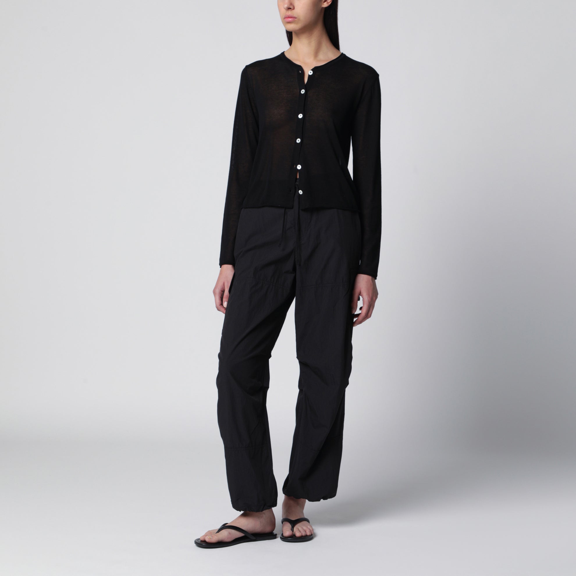 Black Utility Parachute trousers
