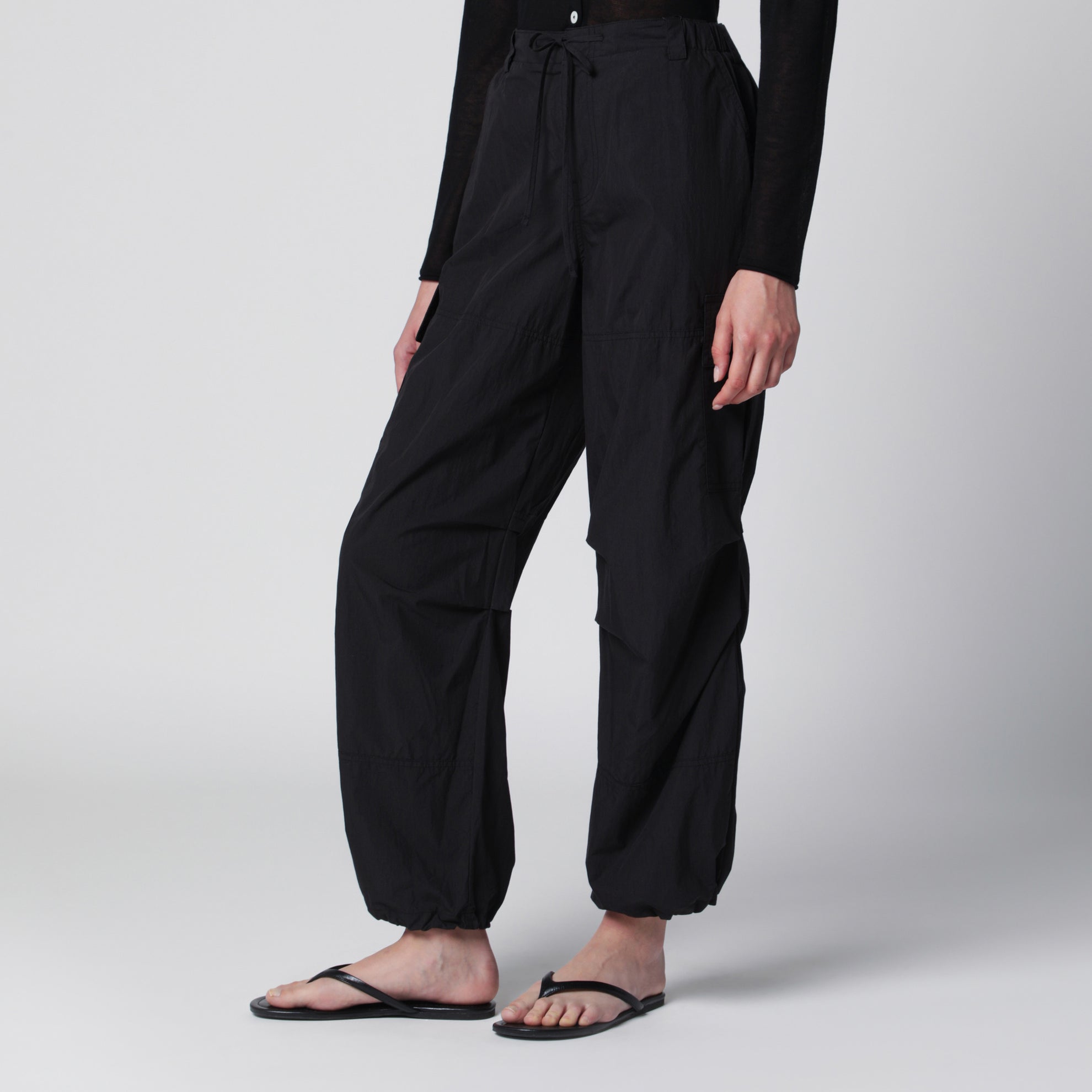 Black Utility Parachute trousers
