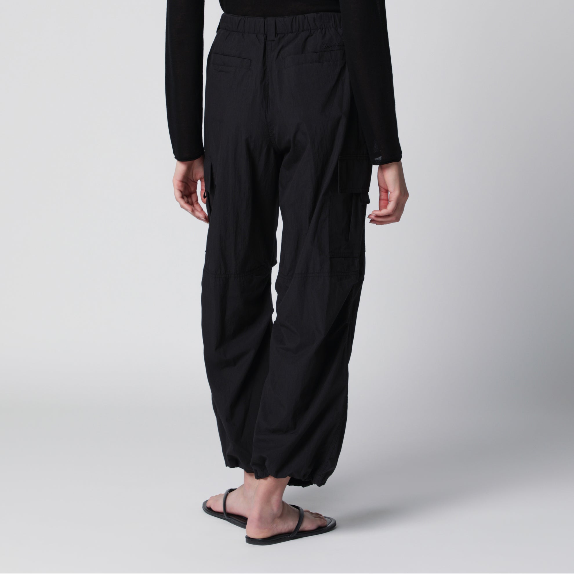 Black Utility Parachute trousers