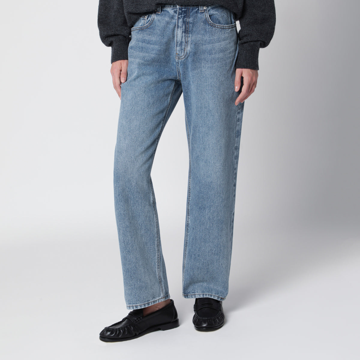 Jeans Slick Cigarette in cotone azzurro