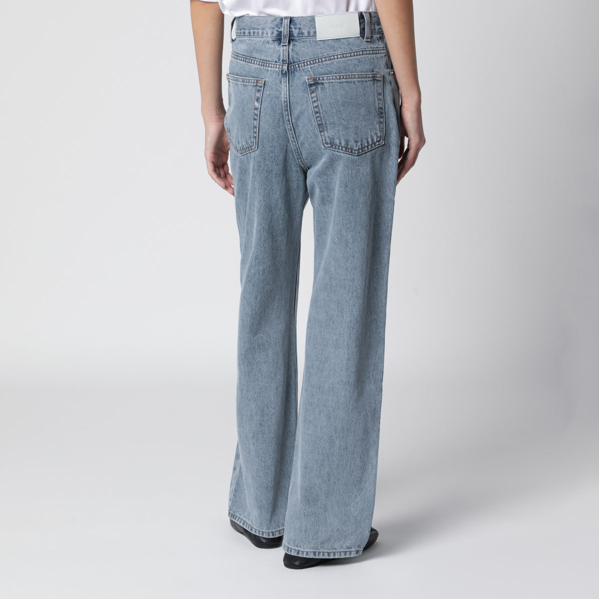 Essential light blue cotton straight-leg jeans