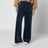 Wide-leg washed blue corduroy jeans