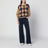 Wide-leg washed blue corduroy jeans
