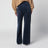 Wide-leg washed blue corduroy jeans