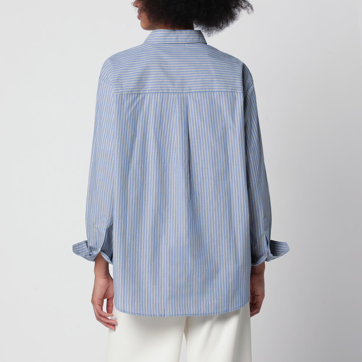 Casual blue striped shirt in cotton