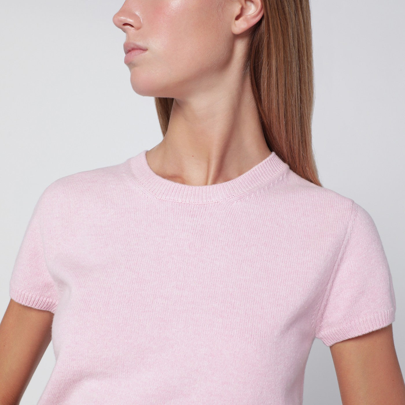Maglia rosa in misto lana