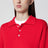 Maglione a polo rosso in cotone e cashmere