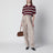 Gestreiftes Baumwoll-Poloshirt bordeaux/hellblau