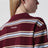 Polo rayé bordeaux/bleu clair en coton
