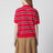 Red/burgundy striped cotton polo shirt