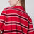 Red/burgundy striped cotton polo shirt