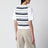Gilet a righe effetto uncinetto bianco/blu navy