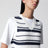 Gilet a righe effetto uncinetto bianco/blu navy
