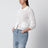 Cardigan ajouré en mélange de lin ivoire