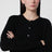 Black crew-neck cardigan in wool blend