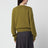 Olive green wool-blend crewneck cardigan