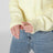 Light yellow crew-neck cardigan in wool blend