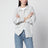 Grey mélange unisex cardigan with collar