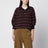 Maglione a righe marrone con colletto