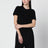Black short-sleeved top in wool blend