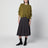 Olive green short-sleeved top in wool blend