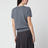 Graues meliertes Kurzarmoberteil aus Wollmischung