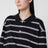 Marineblau gestreiftes T-Shirt aus Baumwolljersey