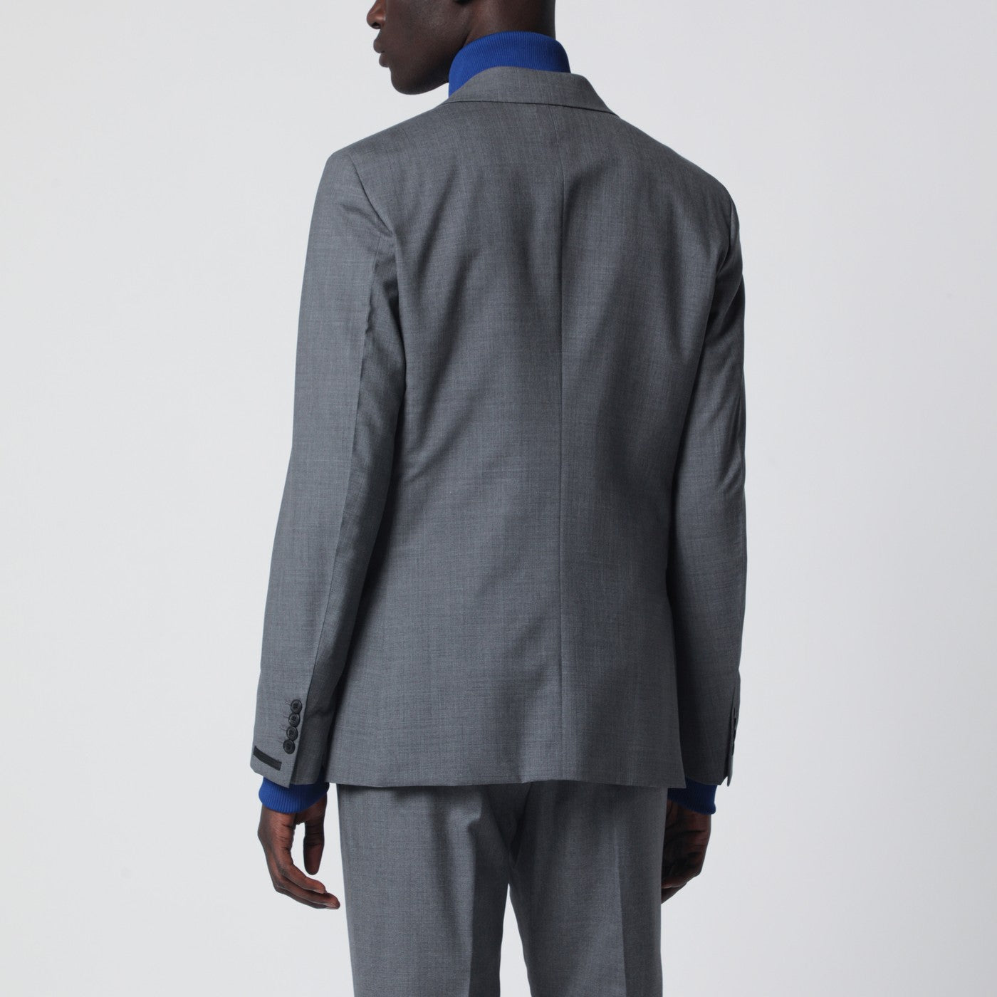 Grey double-breasted wool jacket