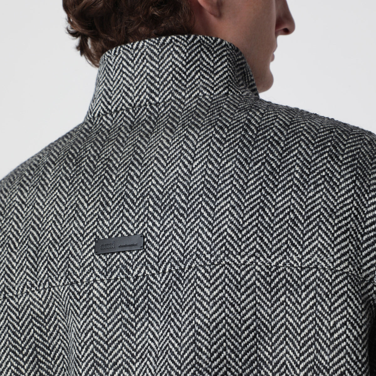 Black padded Harrington wool jacket