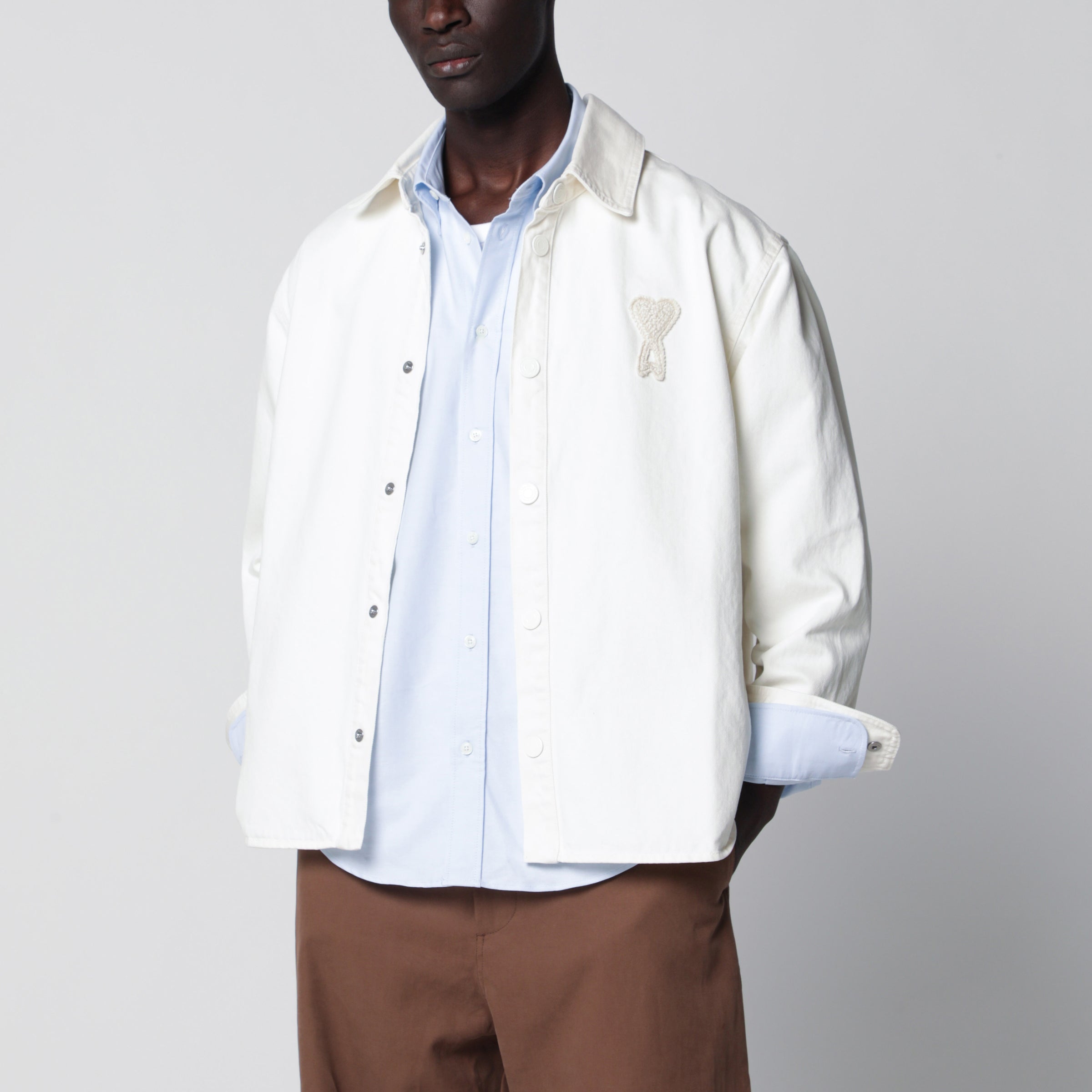 AMI PARIS Cream Ami de Coeur shirt by Ami Paris | TheDoubleF