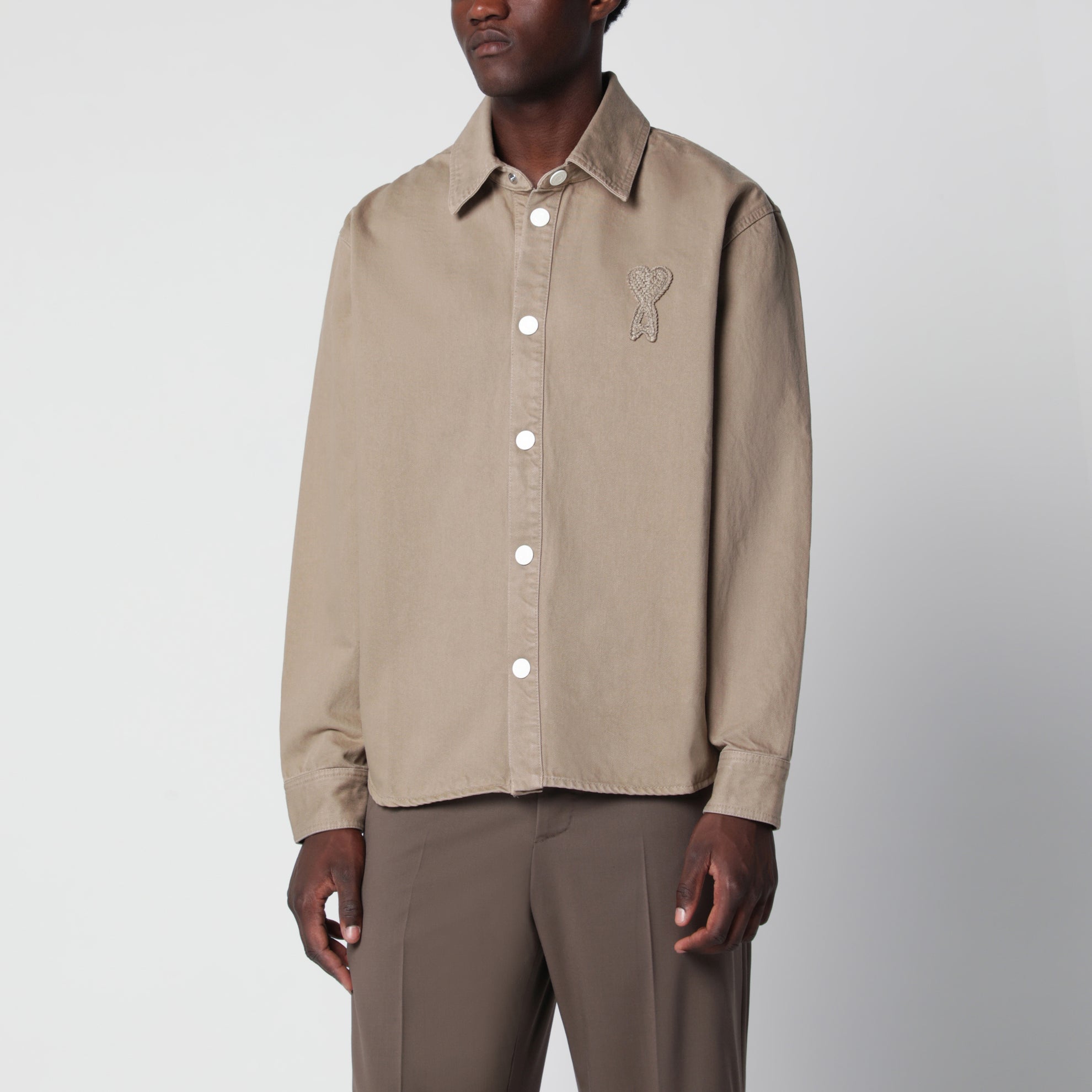 Camicia Ami de Coeur beige taupe