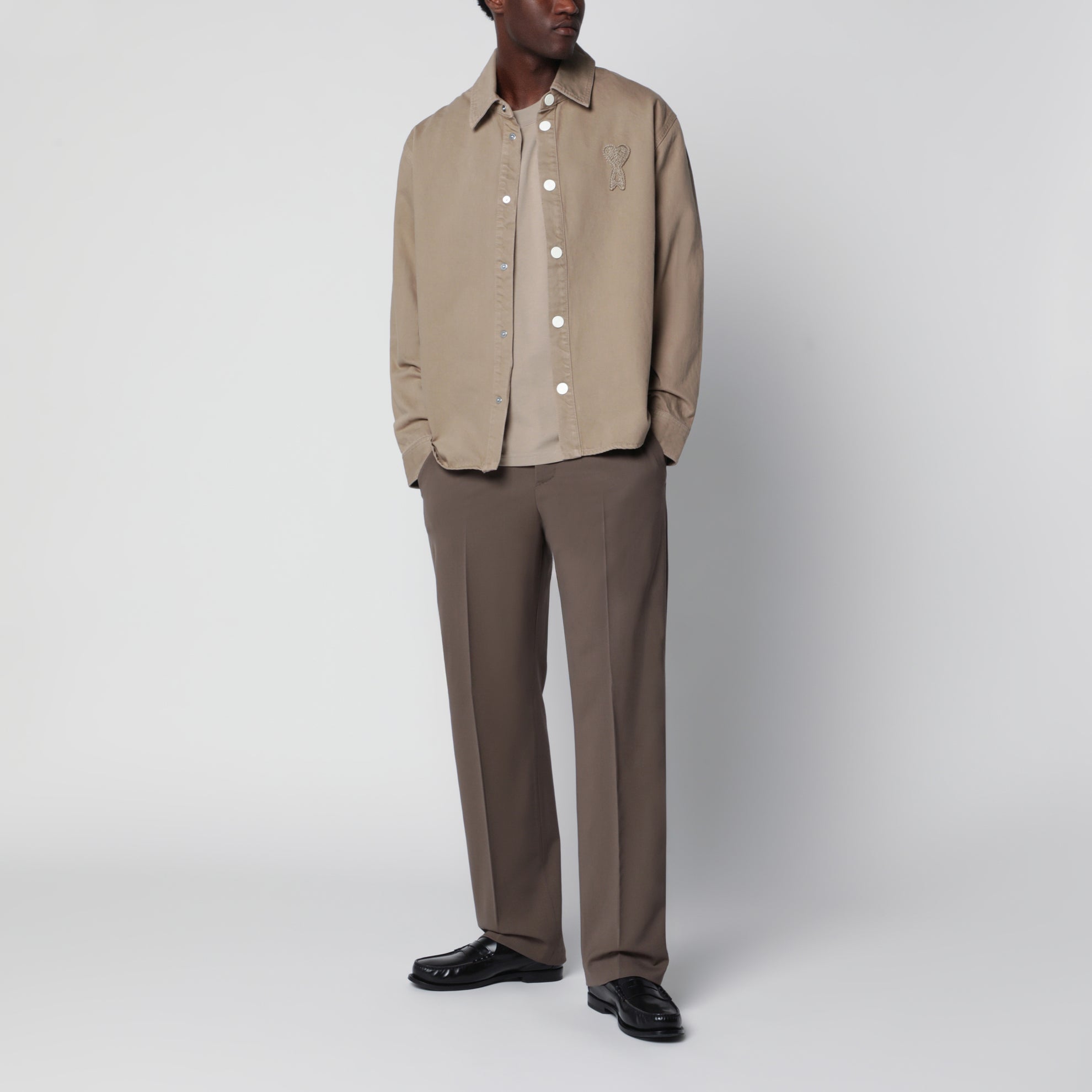 Camicia Ami de Coeur beige taupe