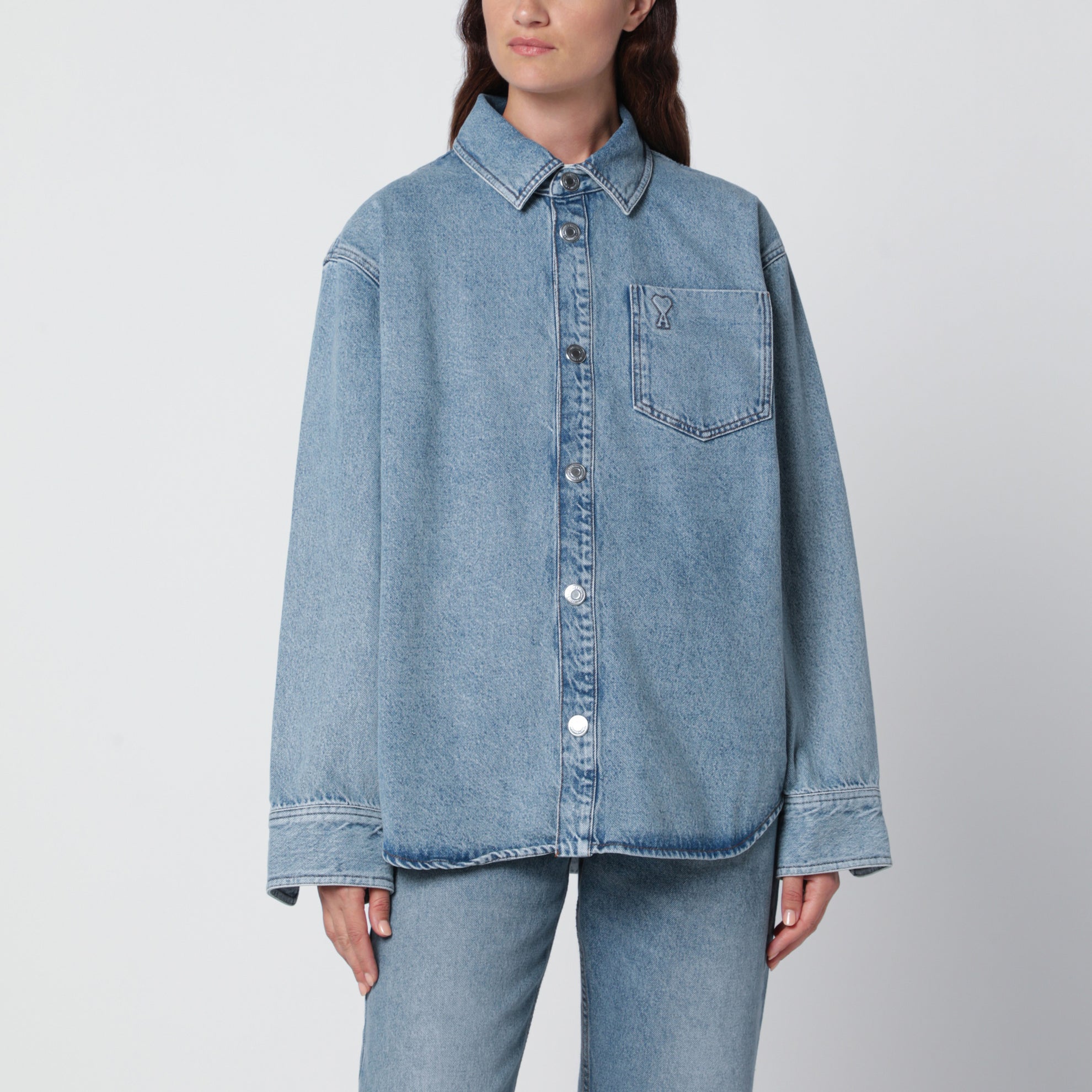 Blue Ami de Cœur overshirt in cotton