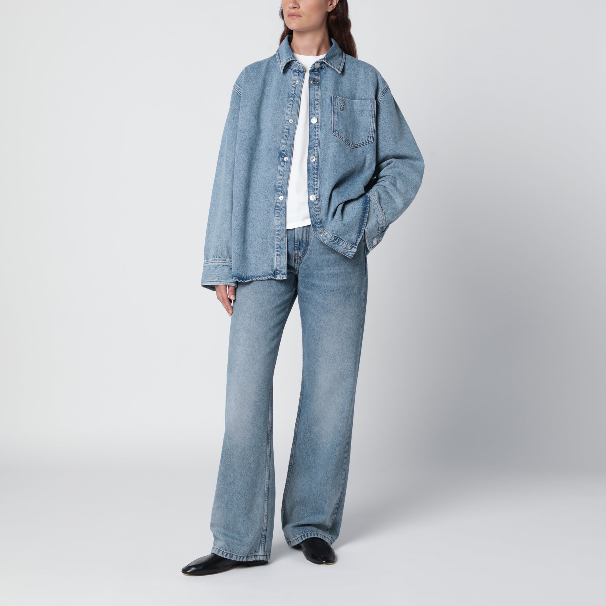 Blue Ami de Cœur overshirt in cotton