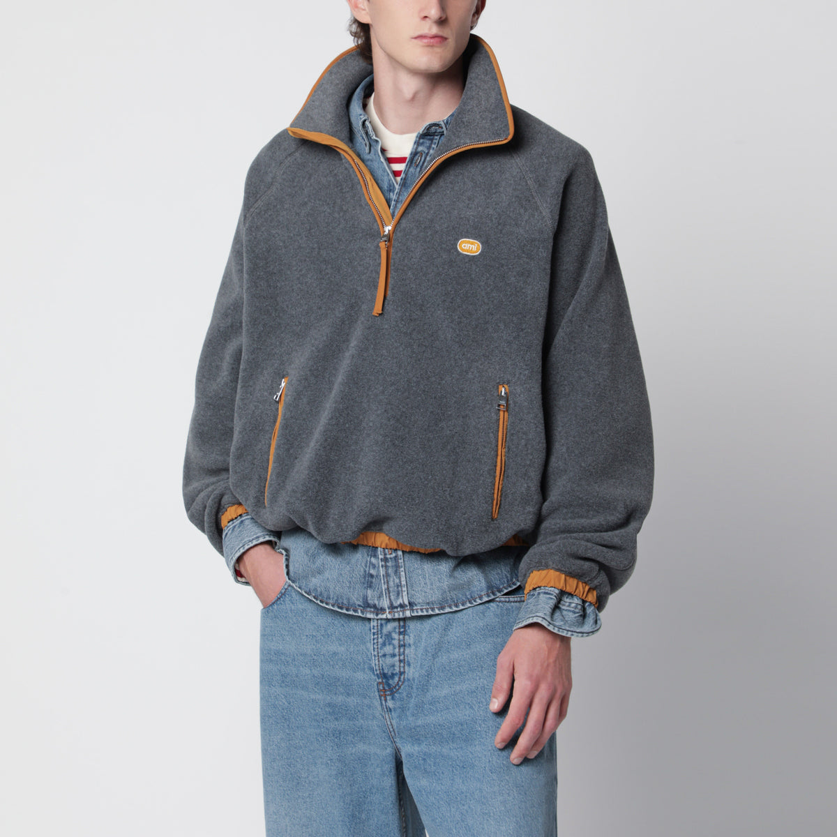 Ash Grey fleece vareuse