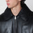 Wattierte schwarze Jacke aus Lammleder