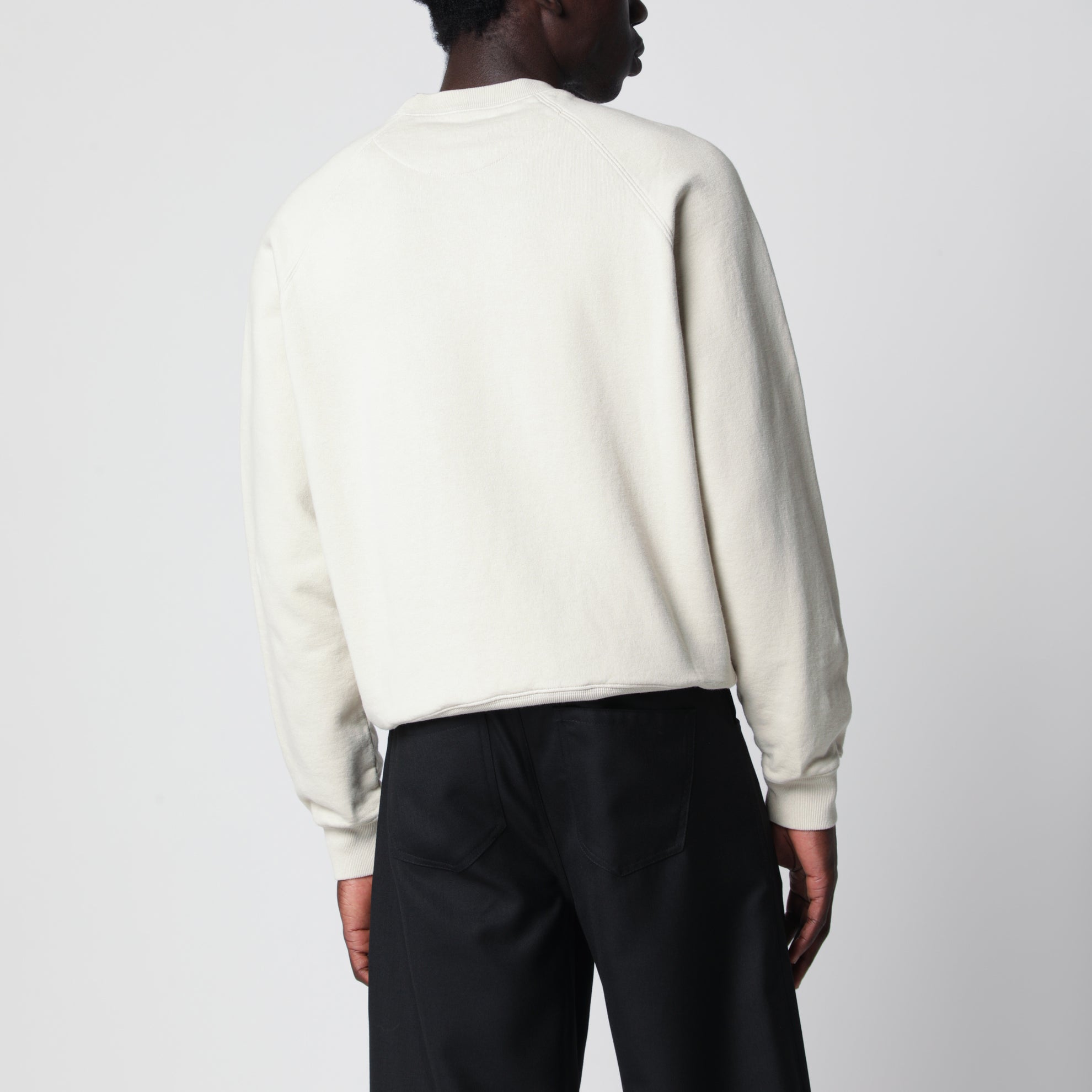 Felpa color talco in cotone felpato