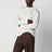 Talc white long-sleeve cotton top