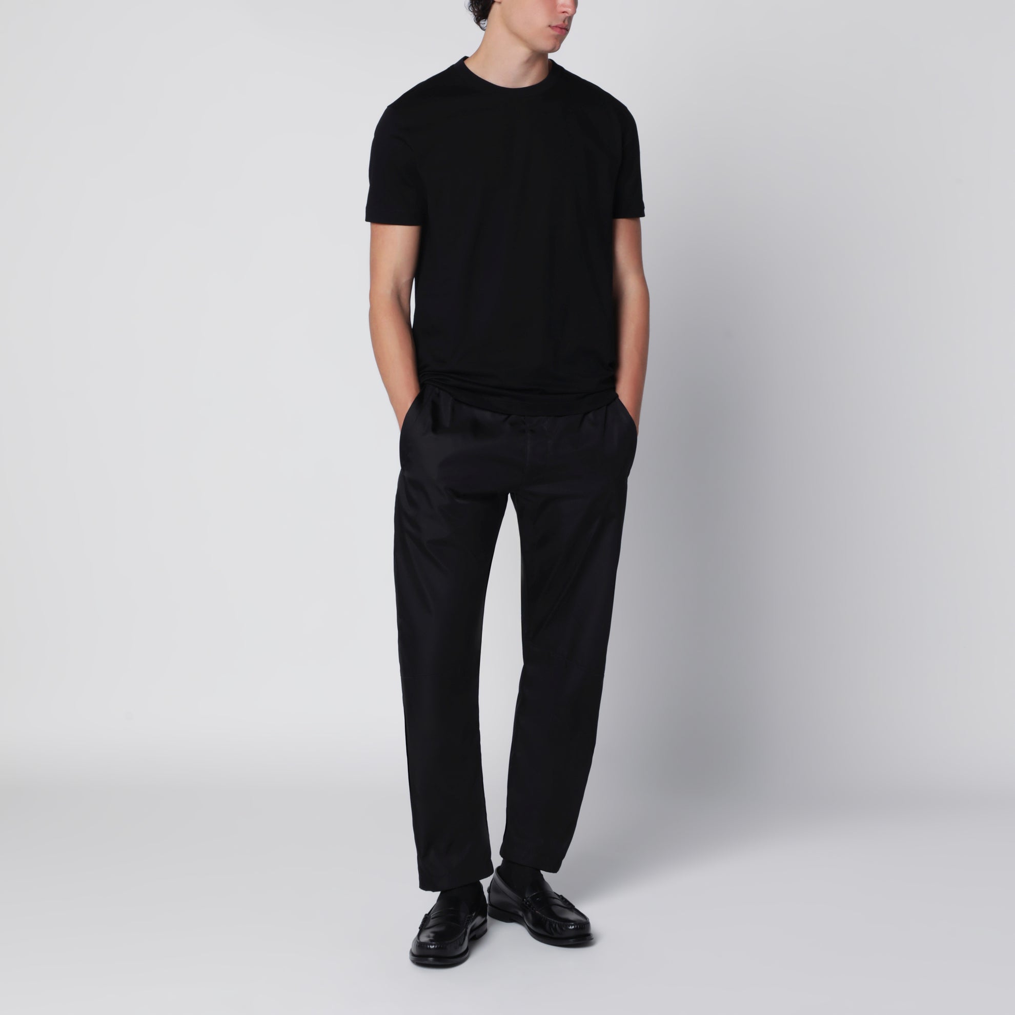 Set di tre T-shirt nere in cotone