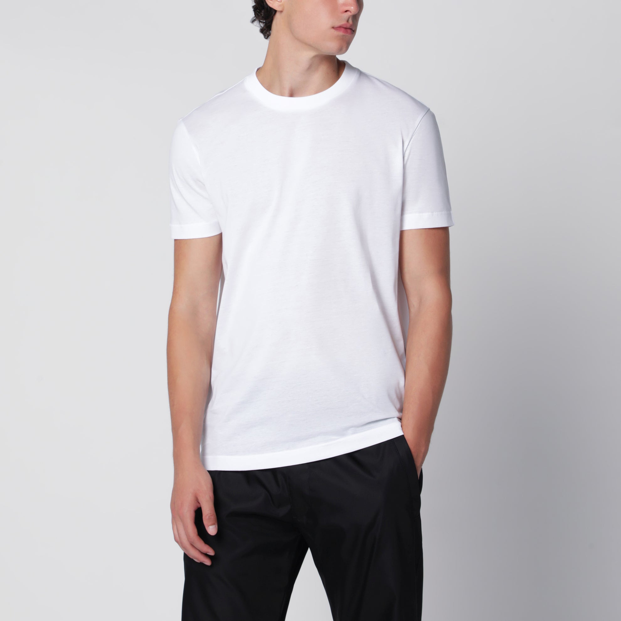 Set di tre T-shirt bianche in cotone